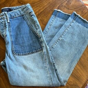 Boden Straight-Leg Button Fly Two-Tone Blue Denim Jeans Size 6